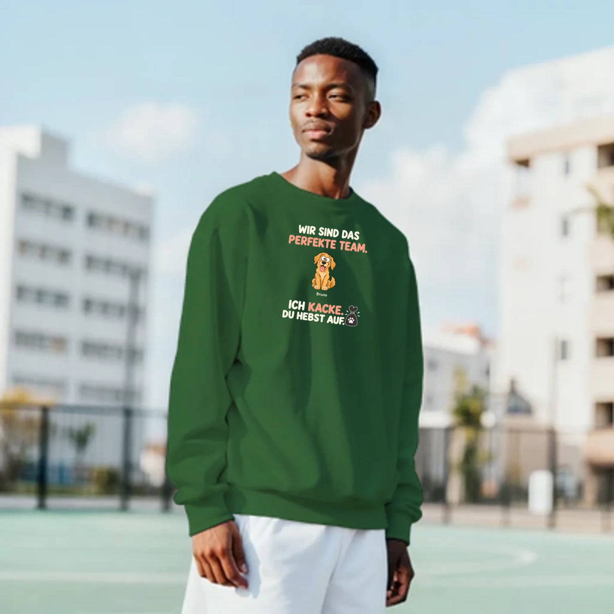 Das perfekte Team – Pullover – military-green-mann