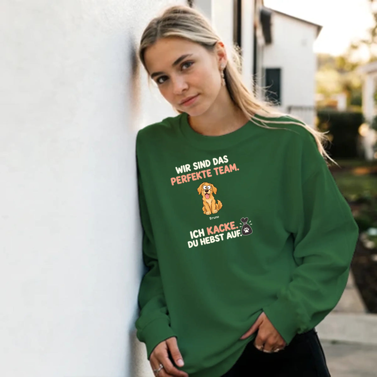 Das perfekte Team – Pullover – military-green-frau