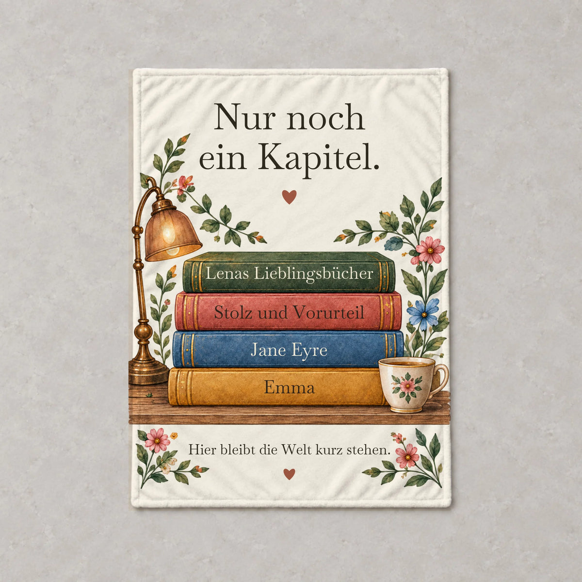 Lesedecke Nur noch ein Kapitel – Premium Kuscheldecke – 200 × 150 cm