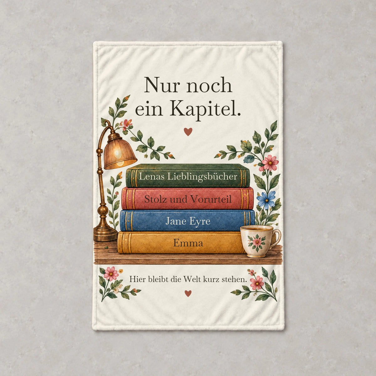 Lesedecke Nur noch ein Kapitel – Premium Kuscheldecke – 150 × 100 cm