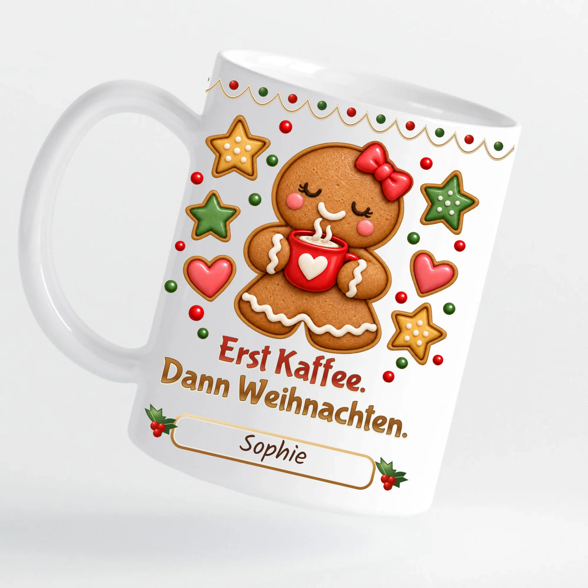 Tasse - Erst Kaffee. Dann Weihnachten. - personalisierbar