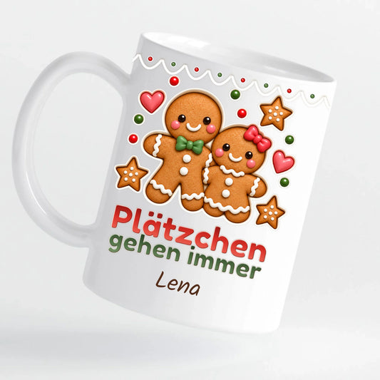 Tasse - Plätzchen gehen immer - personalisierbar