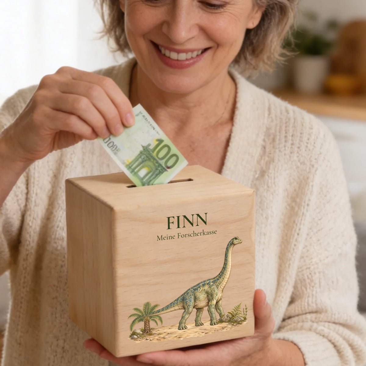 Holzspardose – im Wohnraum